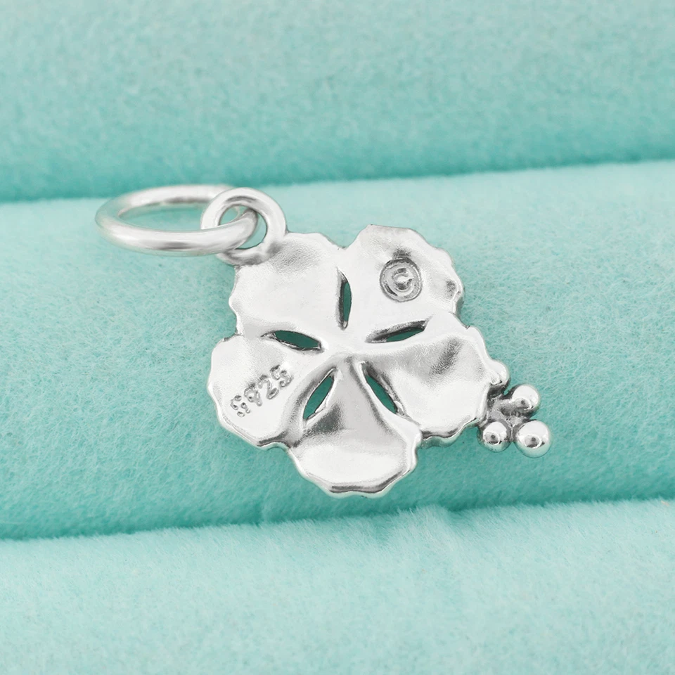 Подвеска в виде гибискуса из стерлингового серебра 925 пробы с тропическим гавайским цветком подарок для сада - Изображение 4 из 4