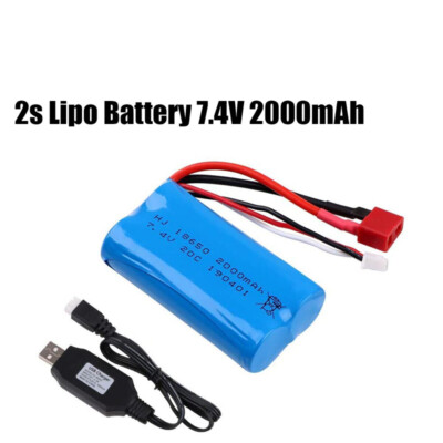 Zeee 2S Li-Ion Batteria 7.4V 2000mAh Con Spina SM2P E Caricatore - Foto 7