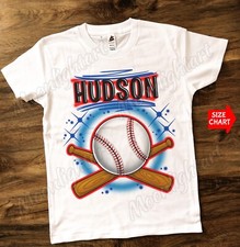 Personalized Name Baseball Ball and Bats Baseball Player T-Shirt