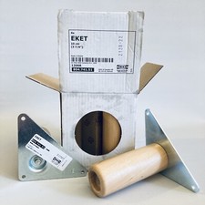 IKEA EKET 4 Pack Birch Wood Legs 3 7/8 " w/Screws & Feet 804.741.51 NEW OPEN BOX