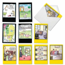 10 Pack Birthday Cards With Envelopes - Doggone Funny Birthday Assortment