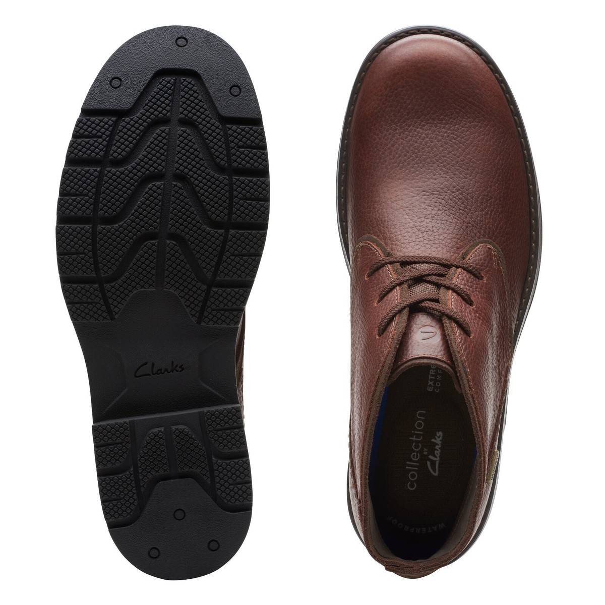 Clarks Morris Peak Waterproof Chukka Boots Size US 11M Dark Tan Brown Leather Clark main image 4