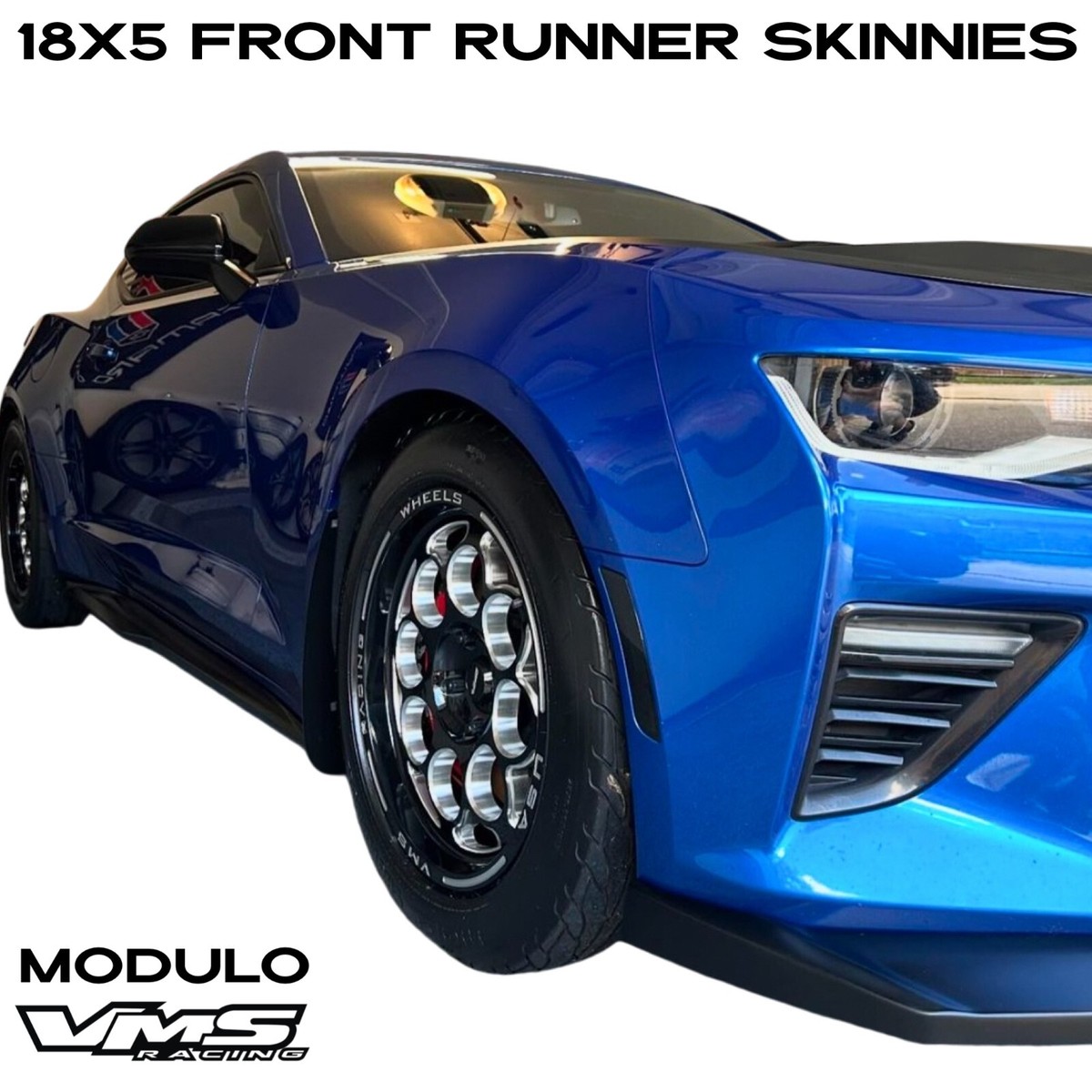 2 VMS RACING MODULO DRAG RIMS WHEELS 18X5 FRONT SKINNIES FOR 11-24