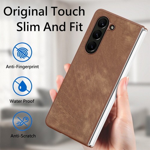 For Samsung Galaxy Z Fold 5 4 3 Shockproof Tempered Glass Leather Case Cover - Picture 5 of 14