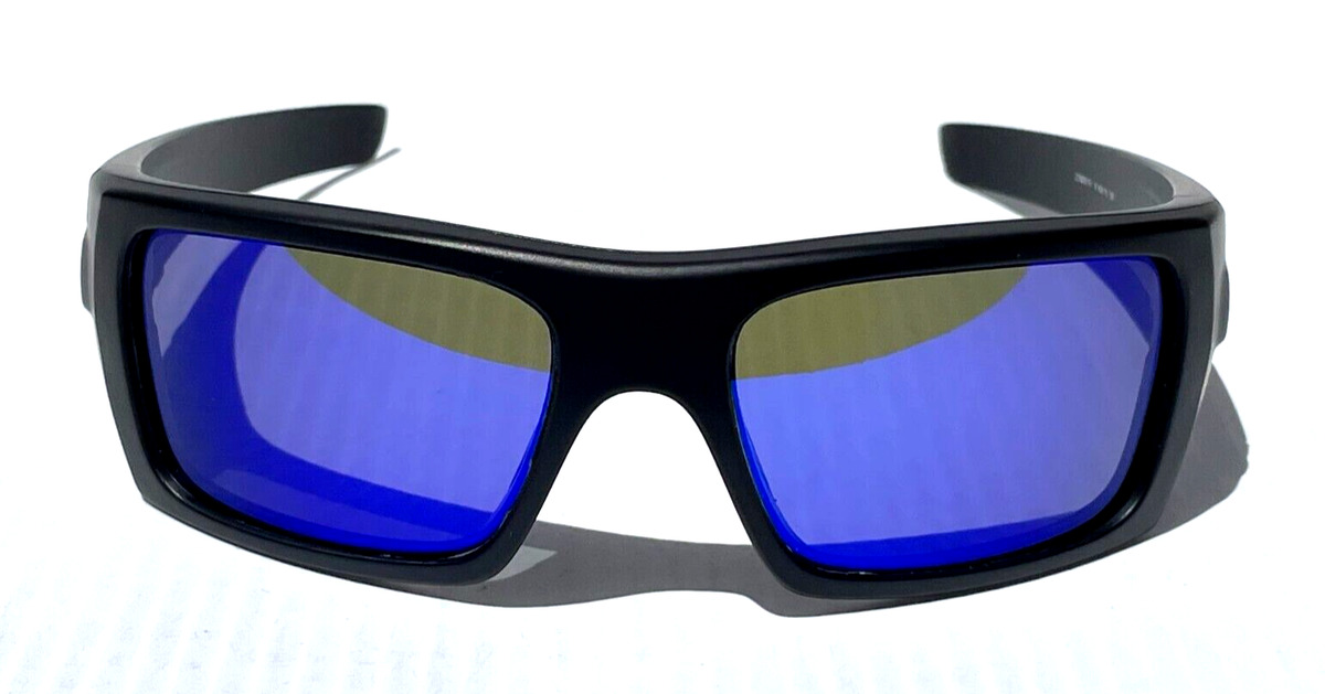 NEW Oakley Det Cord Black Matte USA Flag POLARIZED Galaxy Blue Sunglass  9253-11