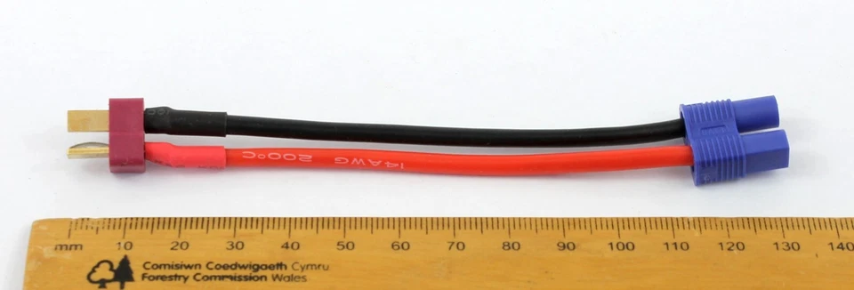 Deans male T Plug to EC3 female (3.5mm bullet) 14AWG 130mm wire/cable/adaptor RC - Image 4 of 4