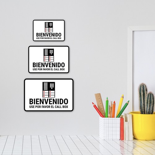 Classic Framed Plus Bienvenido, Use Por Favor El Call Box Door or Wall Sign - Picture 2 of 28