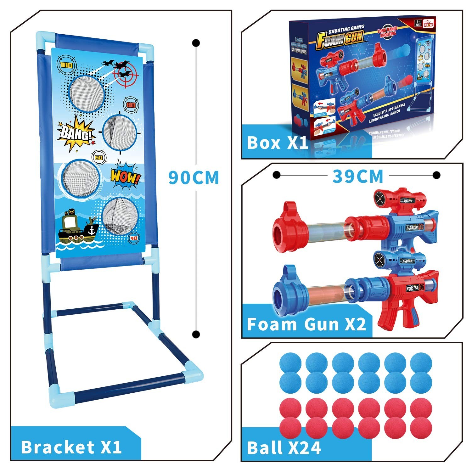 OleFun Shooting Game Toy for Age 6, 7, 8,9,10+ Years Old Kids, Boys - 2 Foam ...