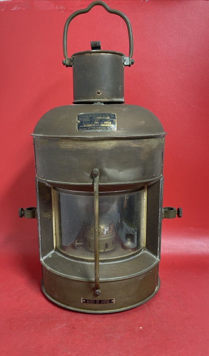 Vintage Nautical Brass Stern Light oil Lamp No 1877 Original Made