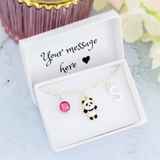 Panda Bracelet, Personalised Jewellery, Cute Bear Charm, Panda Birthday Gift