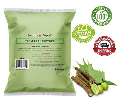 5lb Neem Powder Dried Leaf 100% Pure & Natural Raw Vegan (Azadirachta indica) 5 