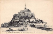 France Le Mont Saint Michel The South sid and the dike Steam Train postcard