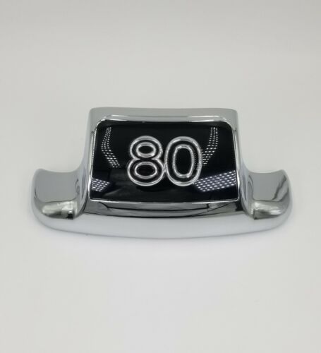 Chrome Rear Fender Tip "80" with Inlay for Harley Shovelhead FL Models 1980-1984 - Picture 2 of 6