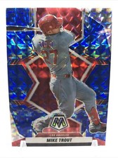 2022 Panini Mosaic #98 Mike Trout Blue Camo Prizm  Parallel