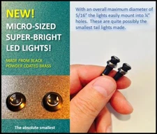 ULTRA SMALL HARLEY CHOPPER BLACK BRAKE & TAIL LIGHTS (Red)