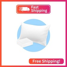 Avalon Bedding Pillow Cases Standard Size White Pillow Cases Set of 4 Cotton Ble