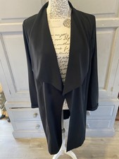 Ladies Black Wallis Long Sleeved Waterfall Jacket Size 14 Excellent Condition