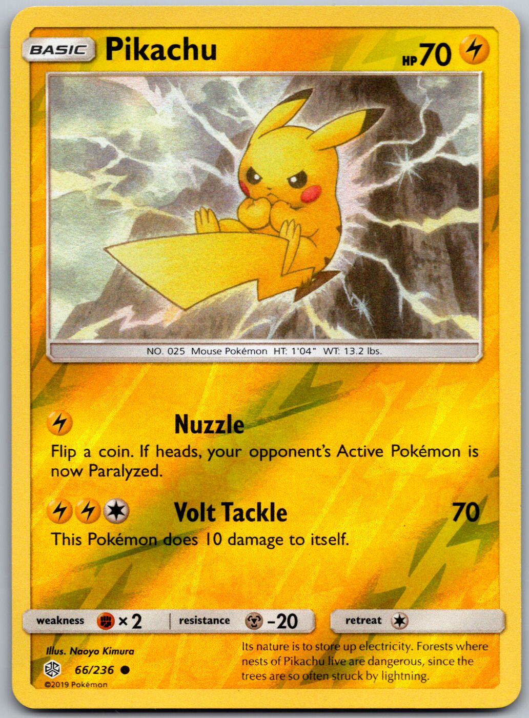 Pikachu Common SM - Cosmic Eclipse Reverse Holo 66/236 LP