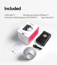 Ulanzi C01 100W Handheld Led Video COB Light Bi-Color 2700K-6500K with Fans Type