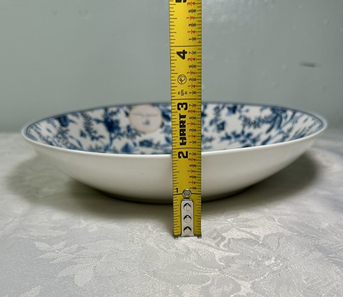 Laura Ashley Edita's Garden Porcelain Pasta Bowls 9" Blue Floral Set of 4 - New - Picture 8 of 8