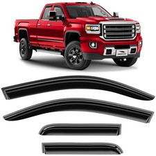 Sun Rain Visors Wind Rain Guards for 2015-2019 GMC Sierra Double Cab