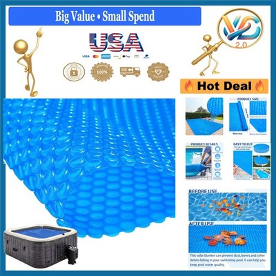 6x6 ft Heavy Duty Solar Pool Cover for Hot Tub Spa Insulation Blue