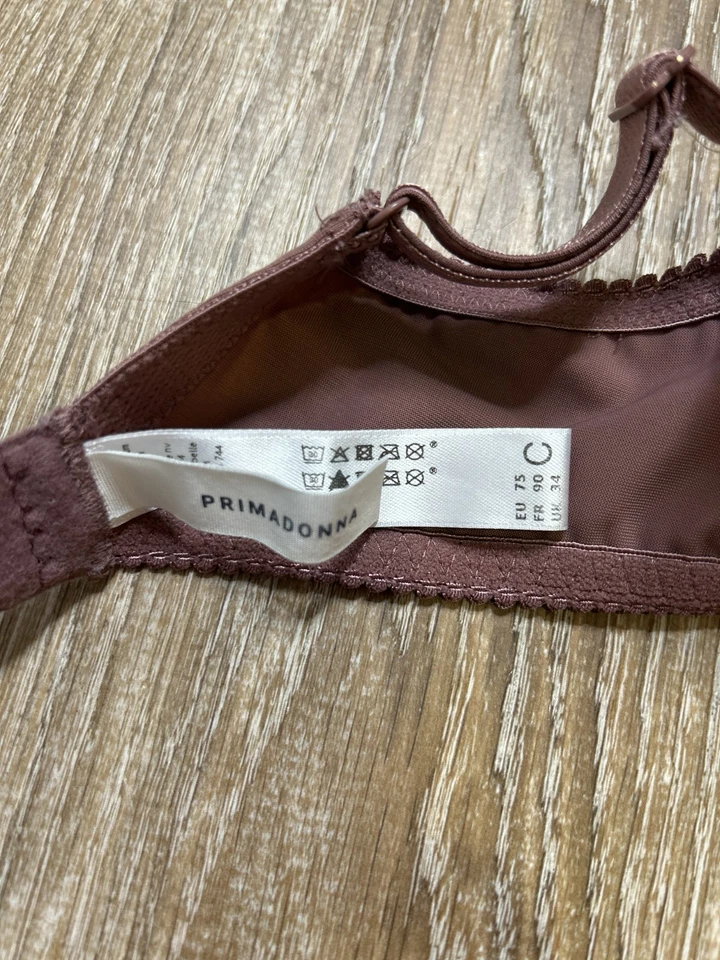 Sutiã Primadonna 34C 0262121 Madison acolchoado em forma de coração roxo Gingham em excelente estado usado - Imagem 4 de 4