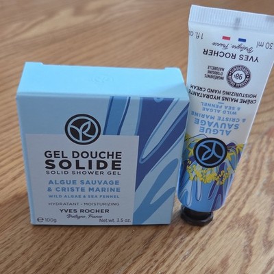 Yves Rocher Solid Shower Gel Wild Algae & Sea Fennel 100g + Hand Cream 30ml