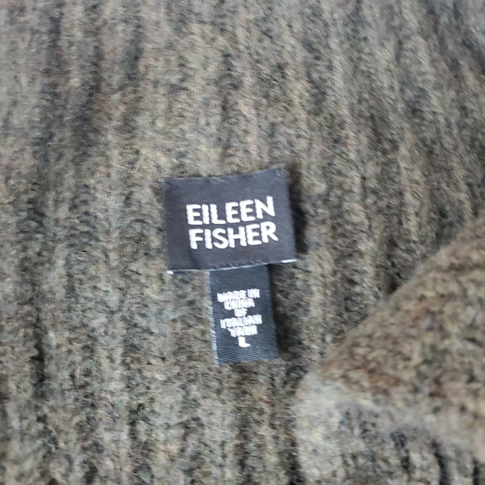 Cárdigan para mujer EILEEN FISHER verde grande mezcla de lana Foto 4 de 4