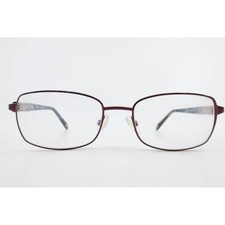 Safilo Emozioni EM 4380 Burgundy Metal Rectangular Eyeglasses Italy 52 17 130