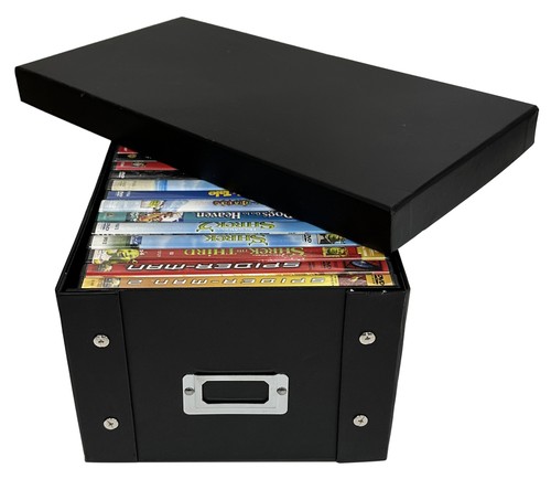 CheckOutStore Black DVD Cases Storage Box (Holds 25 Cases) Lot - Afbeelding 3 van 7