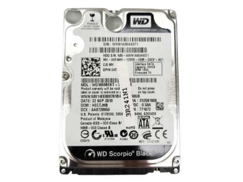 4TNHY Western Digital WD1600BEKT-75A25T0 160GB SATA 2.5" 04TNHY - Picture 1 of 4
