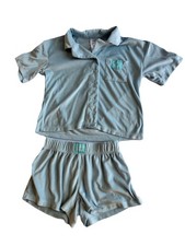 Calvin Klein Light Blue youth Pajama Set Button-Down Short Sleeve Polyester M