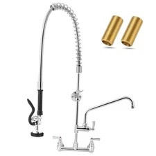 Commercial Sink Faucet - Commercial Faucet Wall Mount with Pre-Rinse 43" Height