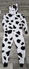 Pijama Cosplay Estampado Vaca Una Pieza Adulto XS Con Capucha Cremallera Bolsillo Frontal Lateral