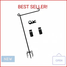 Garden Flag Stand-Holder-Pole High 38.5 Inch with 5 Prong Base Stopper and Anti-