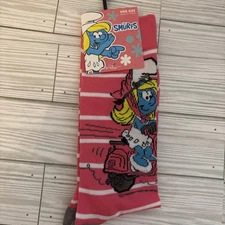 Smurfs Smurfette Novelty Crew Socks 7-12 NEW