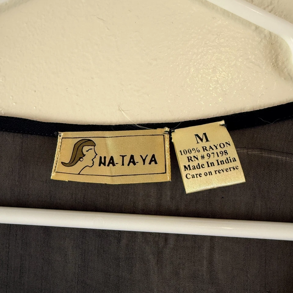 Vintage Nataya Na-Ta-Ya Maxi Dress Blue Forest Fairy Renaissance Embroidered M - Image 4 of 4