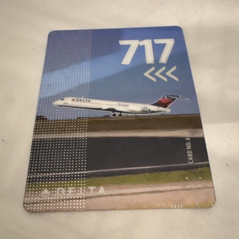 Delta Air Lines Boeing 717 Aircraft Model Trading Card Collectible