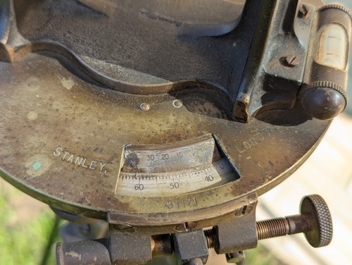 Old Vintage British Army STANLEY Theodolite On P.B&S Tripod - Picture 12 of 23