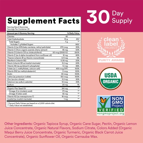 SmartyPants Organic Women's Formula Multivitamin Gummies - 120ct - Picture 3 of 11