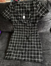 Fashion Nova Harriet Plaid Square Neck Mini Dress size XL