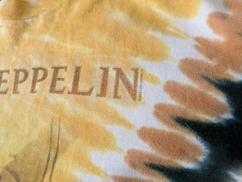Vtg 2003 Led Zeppelin Crop Circles Tie Dye Rock Band T-Shirt Tee Liquid Blue L - Picture 3 of 5