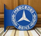 Mercedes Benz Flange Sign AMG S C Class Double Sided Vintage Style Wall Decor