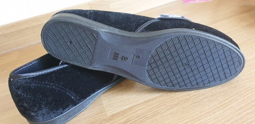 Nuevas pantuflas de tela de lujo FREE-STEP TALLA 8 EEE negras y con estampado animal nuevas con etiquetas - Imagen 7 de 7