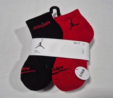 Nike Jordans Boys Socks Ankle Jumpman Basketball Cushioned SZ 3Y-5Y