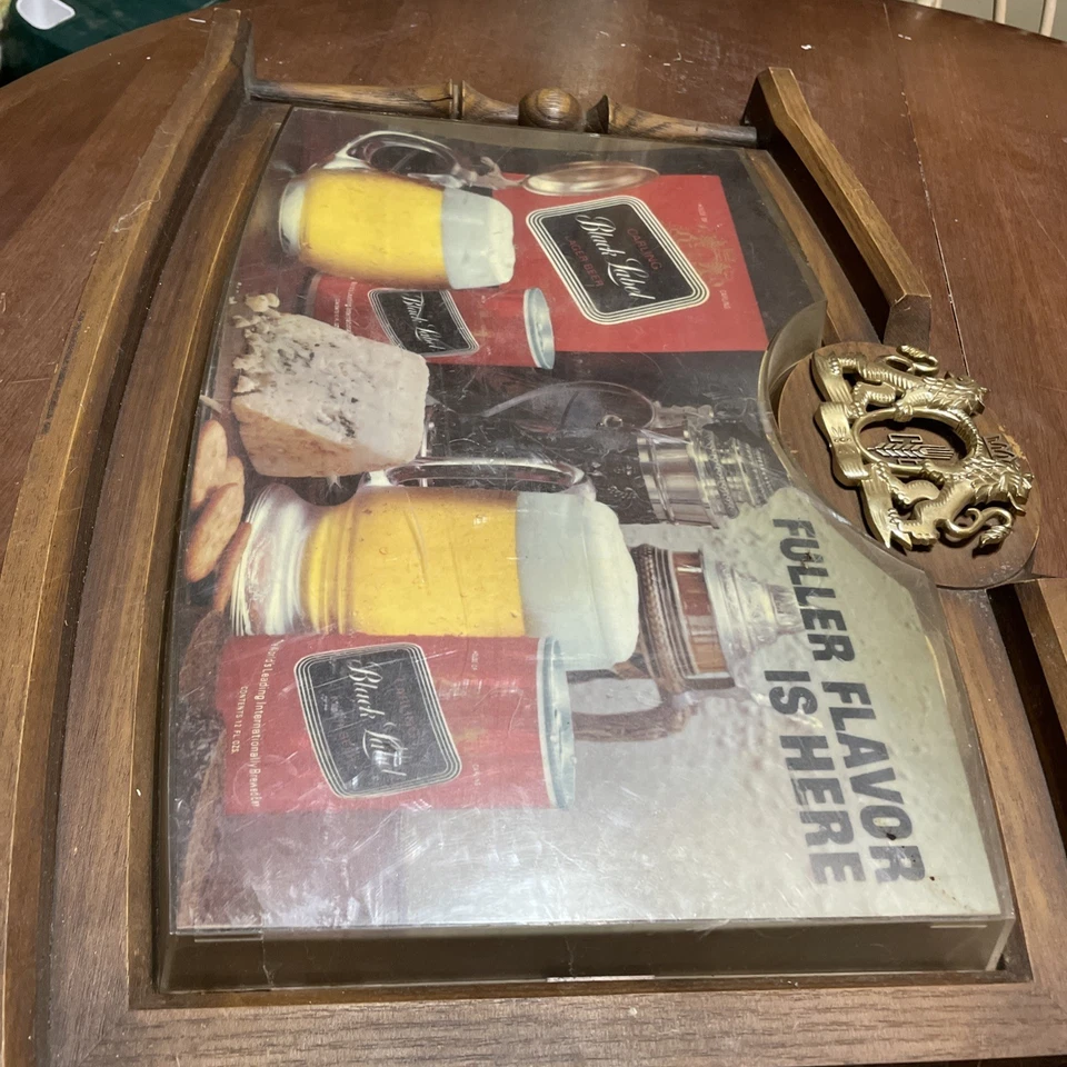 Letrero de cerveza Carling BLACK LABEL de colección - "El sabor completo está aquí" - Decoración de letrero de bar - 1971 Foto 3 de 4