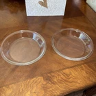 Vintage Pyrex SMALL 8 Inch Pie Plate Tart Pans #208 Clear glass set of two EUC