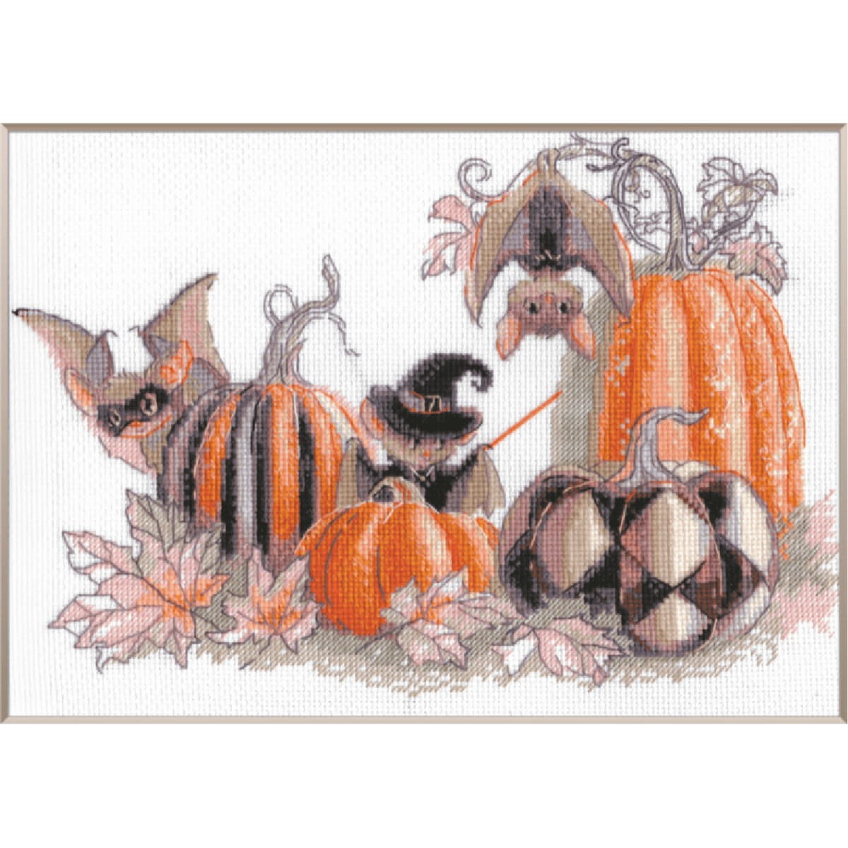 Aine counted cross stitch kit ""Pumpkin Bat Party after Olga Novitskaya Painting""