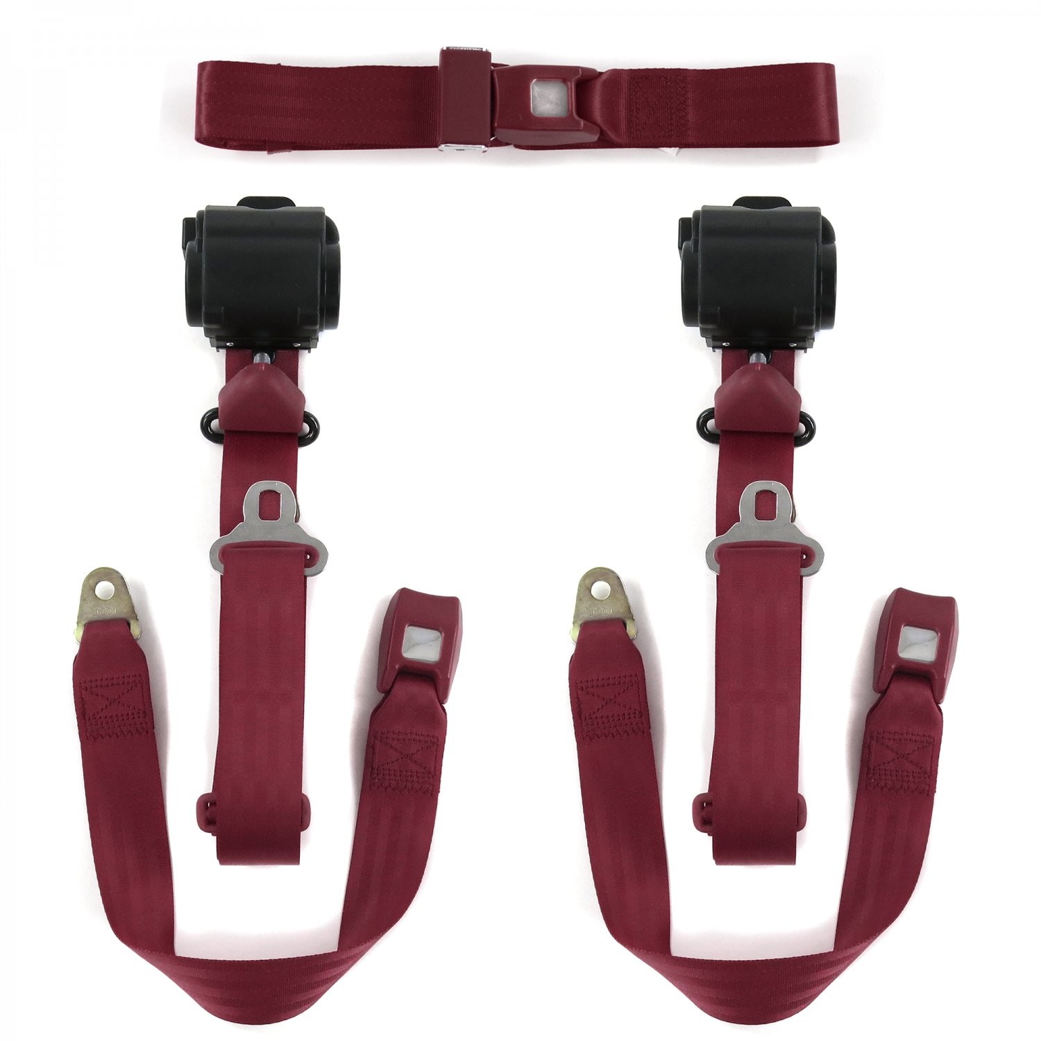 Ford GT40 1964 - 1969 Standard 3pt BURG Bench Seat Belt Kit - 3 Belts 